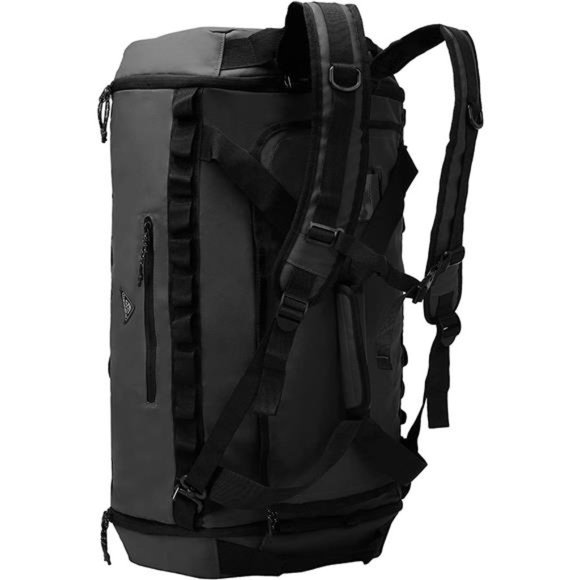 Foldable Duffel Bag Backpack with Shoe Compartment Water Resistant, 50L, Black main image 6